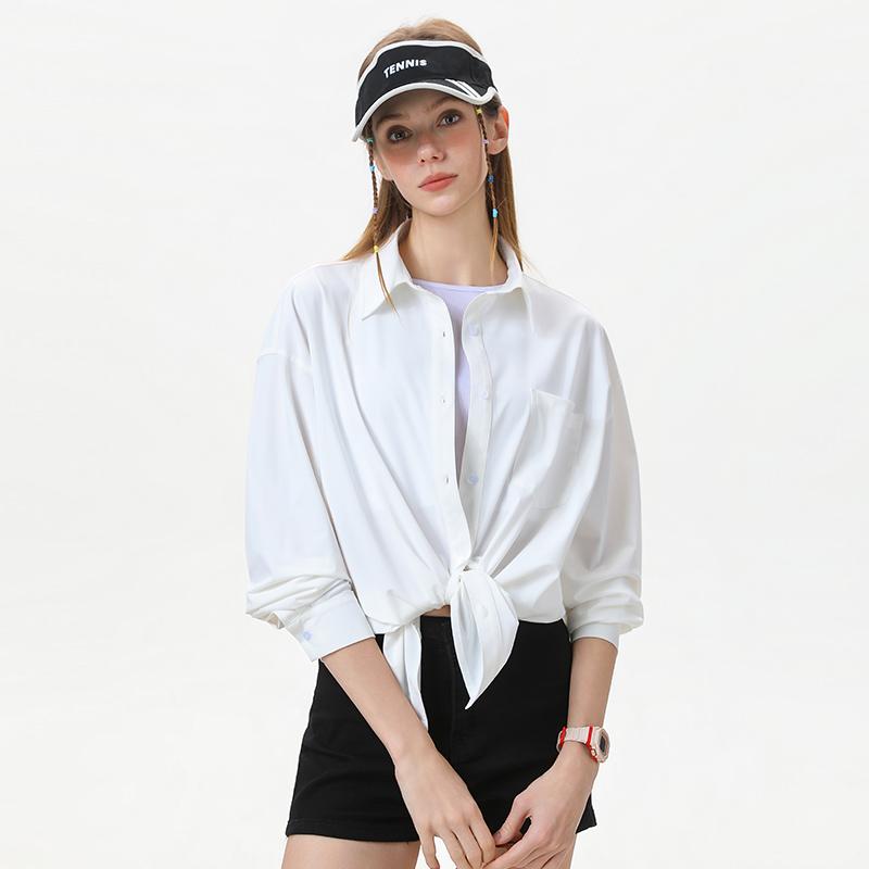 Casual Shirt With Collar, Long Sleeved Shirt, Thin Cut Shirt For Women