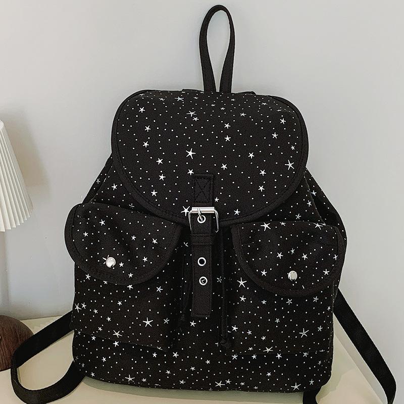 Schoolbag Korean Version of Casual Large-capacity Bag Women's 1011 Spring New Star College Student Backpack Fashion Travel Schoolbag