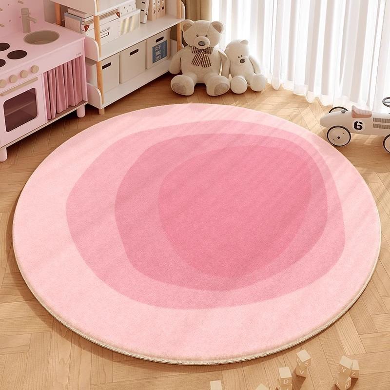 Cute Cartoon Bear Face Round Rug Anti-slip Soft Floor Mat for Kids Bedroom Funny Animal Print Washable Carpet for Home Decor