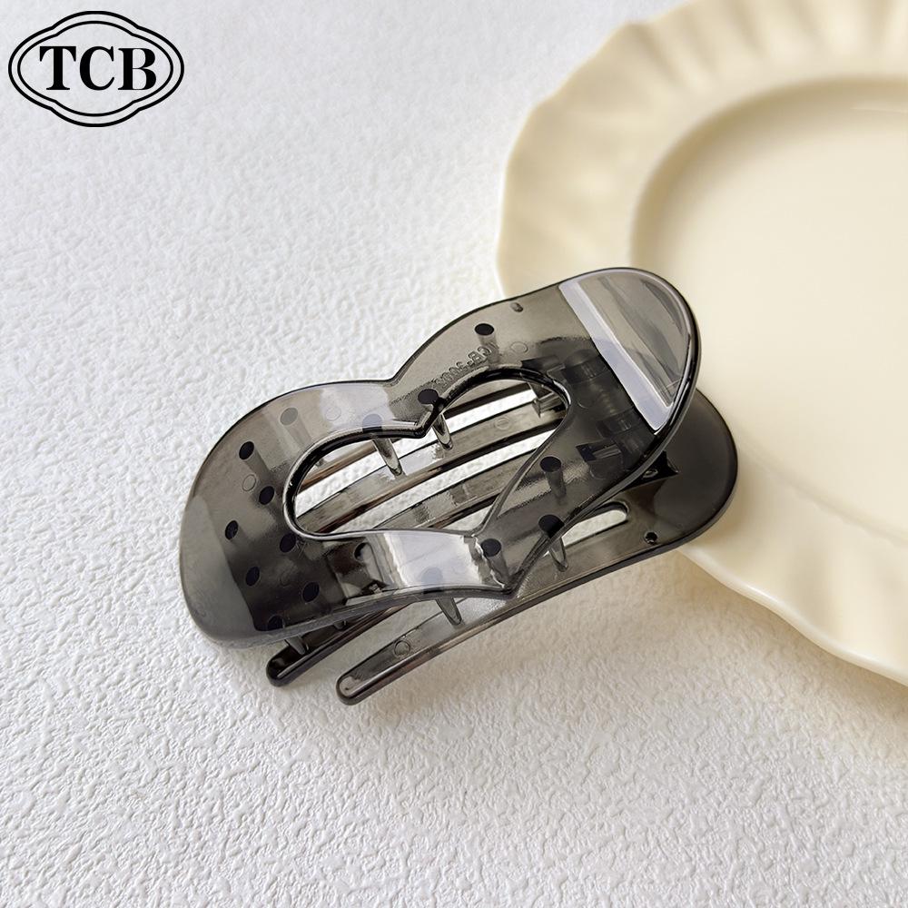 2025 New Leopard Print Heart Claw Clip for Women – Elegant, Non-Damaging, Large Capacity Hair Accessory for Half-Up Hairstyles