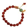 Damarmband med röda agatpärlor - Design med kärleksböna, lyckoamulettgåva till flickvän eller bästa vän
