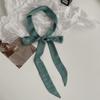 Long solid color silk scarf girl professional versatile thin narrow solid color small scarf streamer tied bag