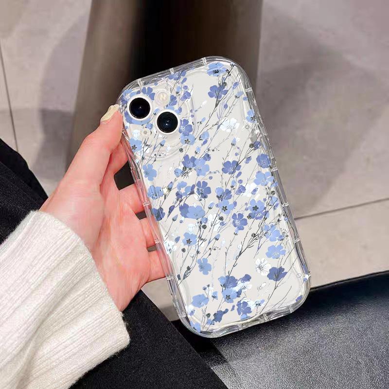 Phone Case For Motorola Moto G84 Edge 50 Pro 50 Fusion Ultra G14 G24 G34 G22 G15 E13 Cover Fashion Clear Cream Wavy Edge Flower