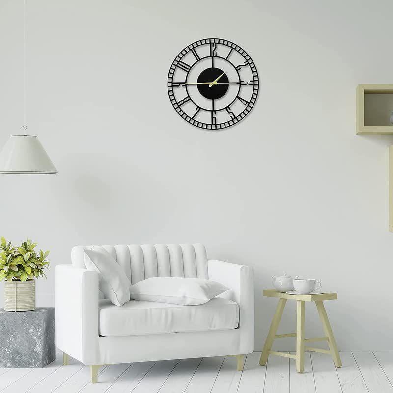 Designer Stylish Metal Wall Clock for Living Room, Bedroom, Office, Kitchen, Home and Hall, Antique Big Size Modern Wall Watch for Home Decor (50 cm)