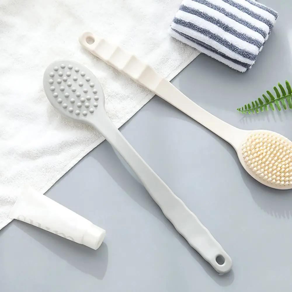 1pc Long Handle Bath Brush Soft Body Scrub Skin Massager Shower Scrubber Body Cleaning Brush Exfoliation Bathroom Accessories