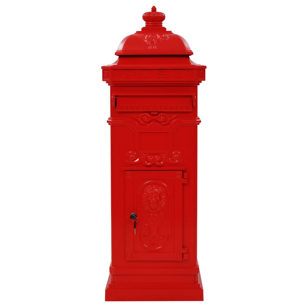 Aluminium Kolom Brievenbus Vintage Stijl Roestbestendig Rood