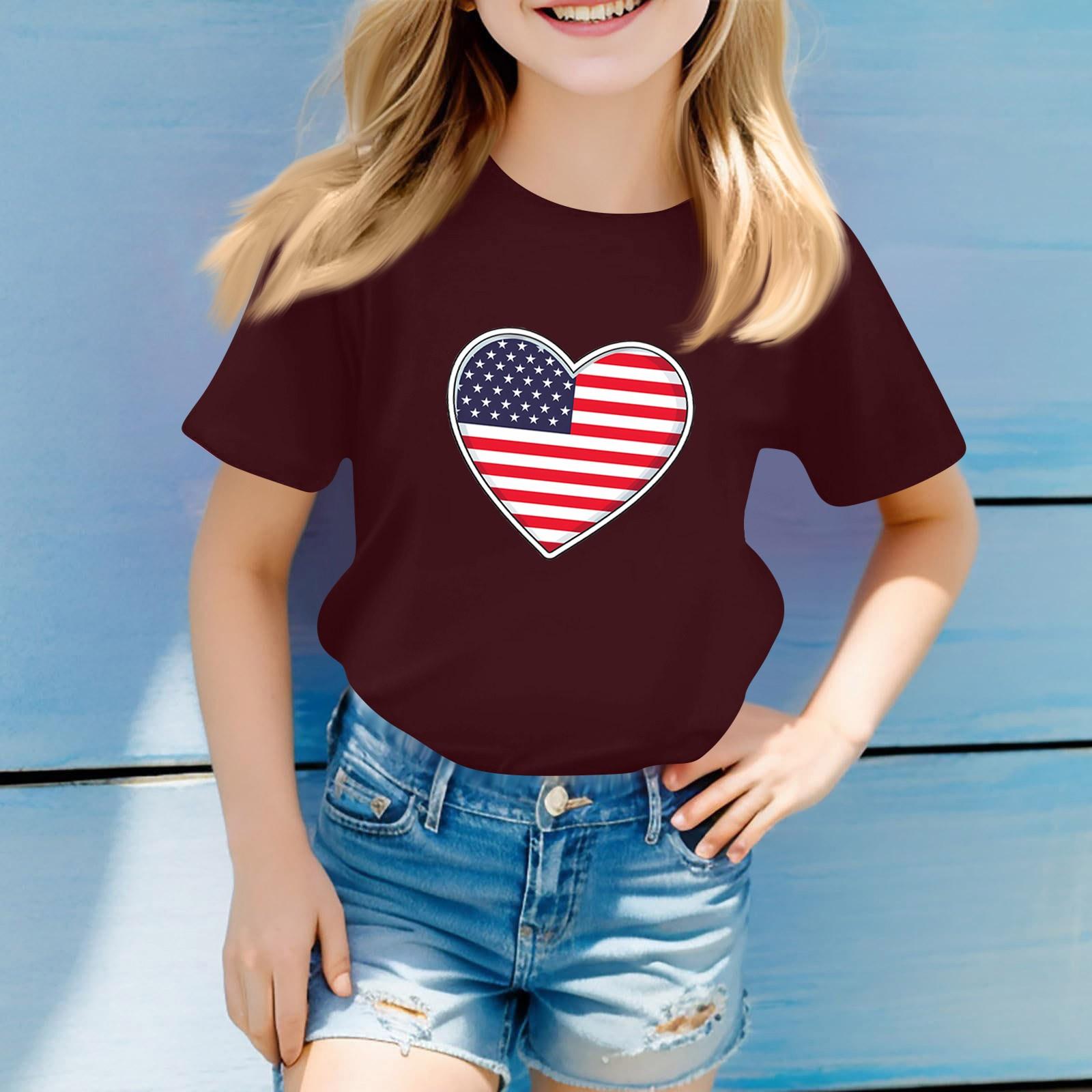 

Детская повседневная футболка с принтом «День независимости» с круглым вырезом и короткими рукавами 160 винный