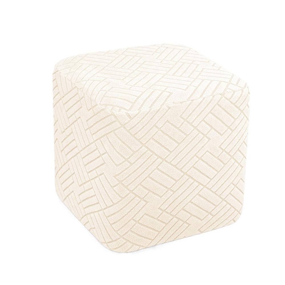 Stretch Ottoman Footstool Cover Jacquard Square Foot Stool Nordic Stool Cover Home