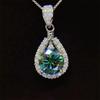 New 20 Carat Green Moissanite Pendant Necklace for Women Lady S925 Sterling Silver Lab Diamond Neck Chain Jewelry Wholesale