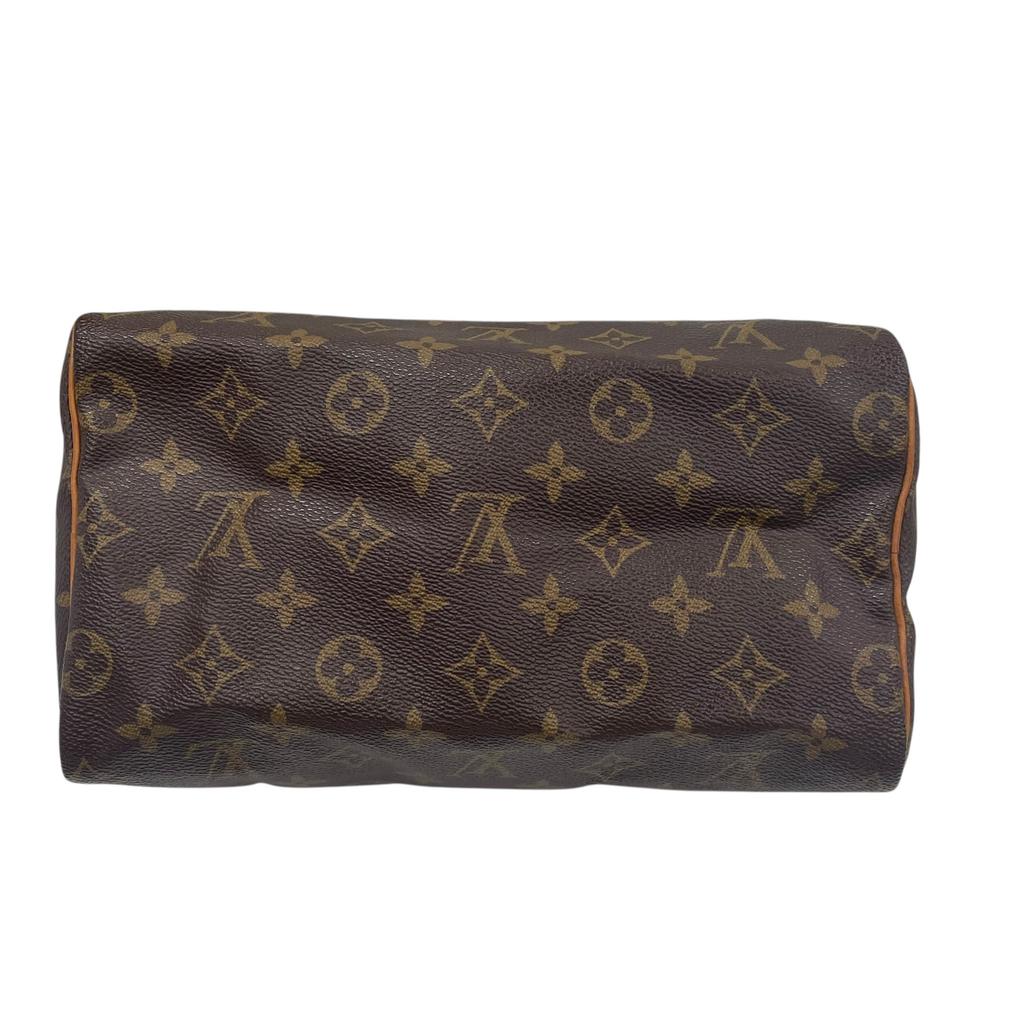 Used Louis Vuitton Monogram Speedy 25 M41528 Boston Bag Brown Authentic 1215