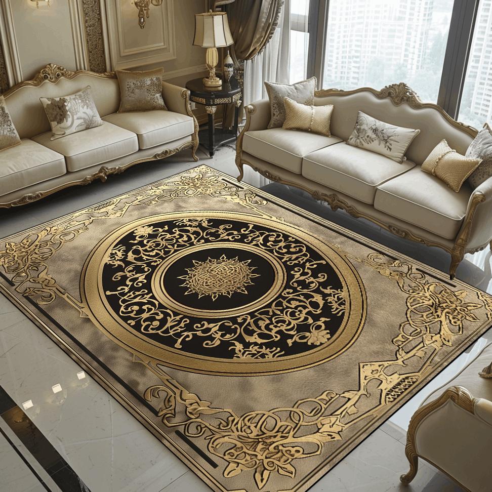 European Style Large Area Carpet for Living Room Luxury Decoration Home Sofa Area Rug 200x400 Cm Bedroom Soft Floor Mat Non-slip