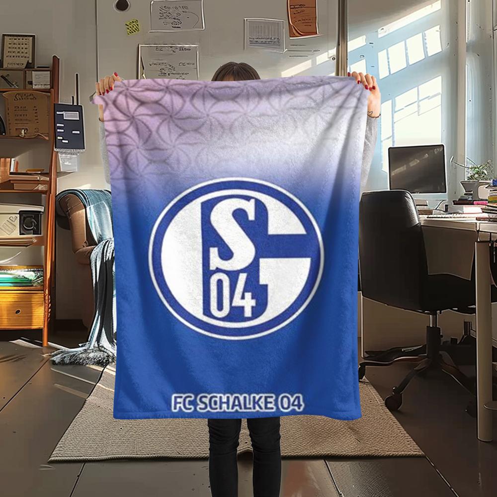 1pc FC Schalke 04 Print Flannel Blanket, High Quality Comfortable for All Seasons, Home Decor, Warmth and Comfort, Perfect for Christmas Gifts50