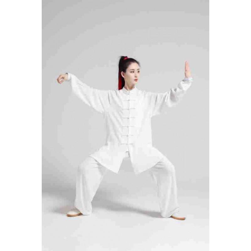 Mens Unisex Tai Chi Uniform Cotton Linen Blend Performance Wear