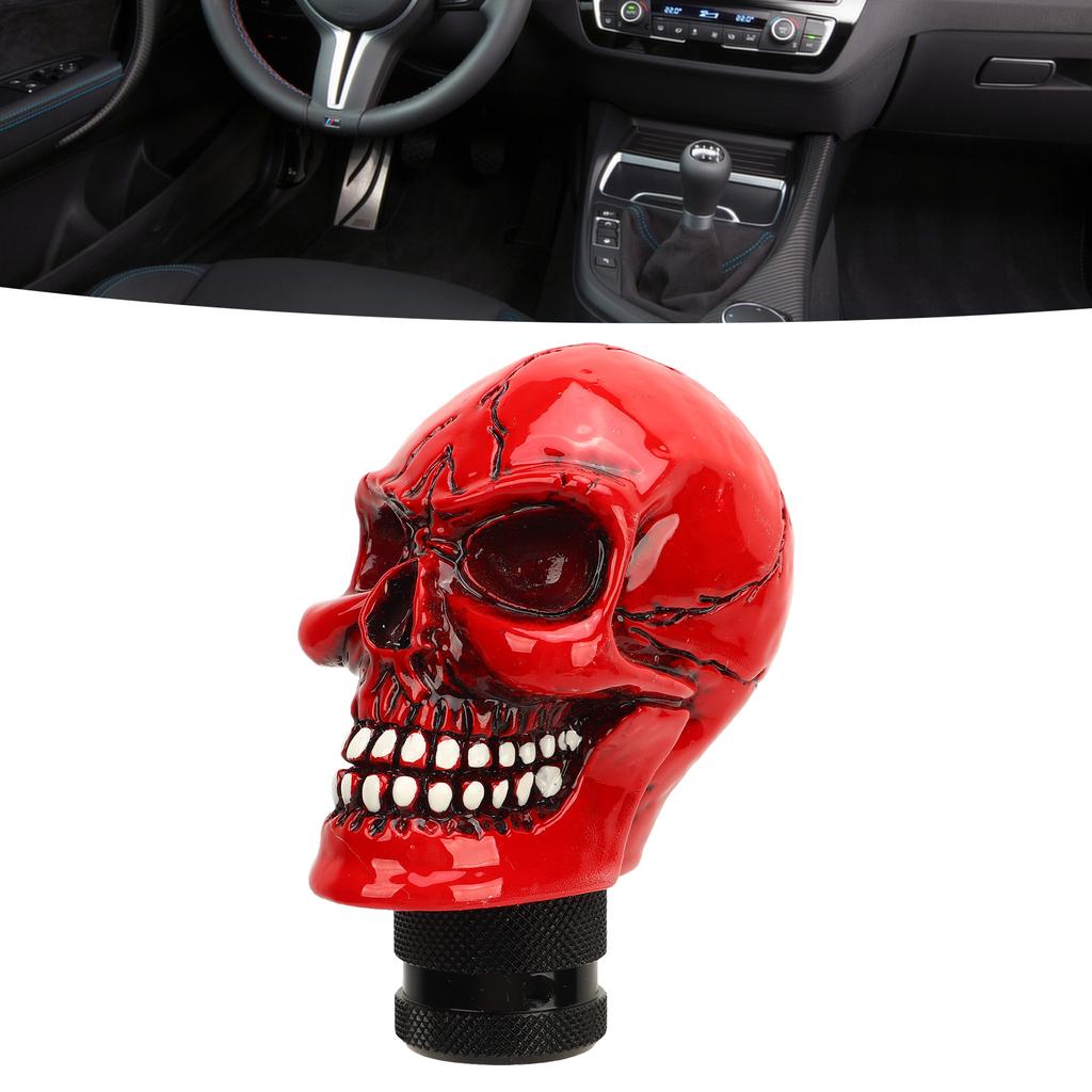 Skull Gear Shift Knob Red Universal Skull Head Resin Shift Lever Handle Shifter Knob Manual Lever Stick for Cars
