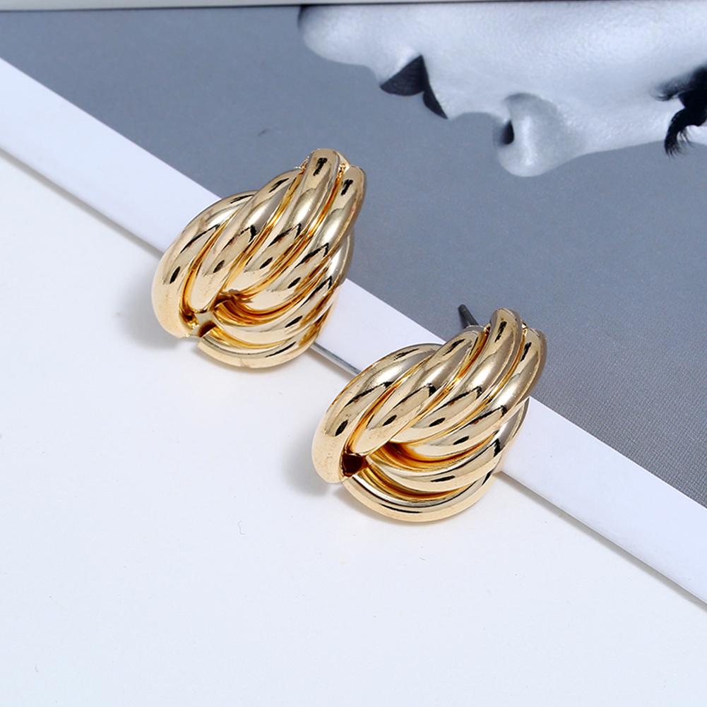 1 Pair Women Retro Chic Geometric Irregular Earrings