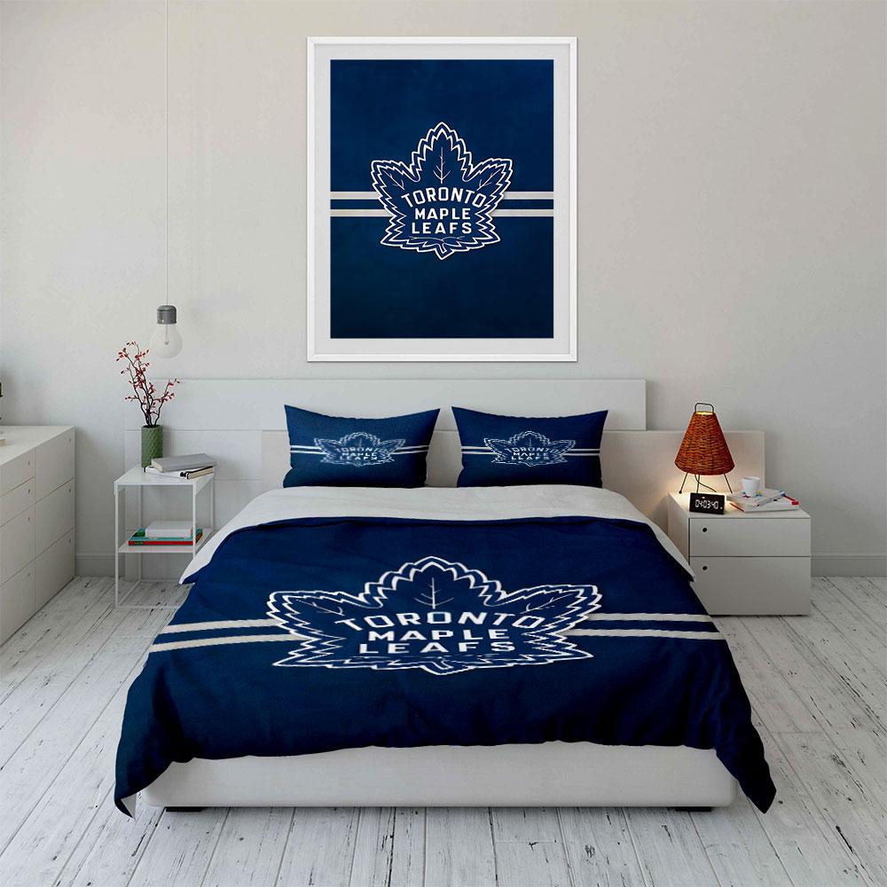 "Toronto Maple Leafs Logo Bedding Design" Print Bedding Set Duvet Cover Pillowcases (1* Duvet Cover 2* Pillowcases Do Not Include Comforter)