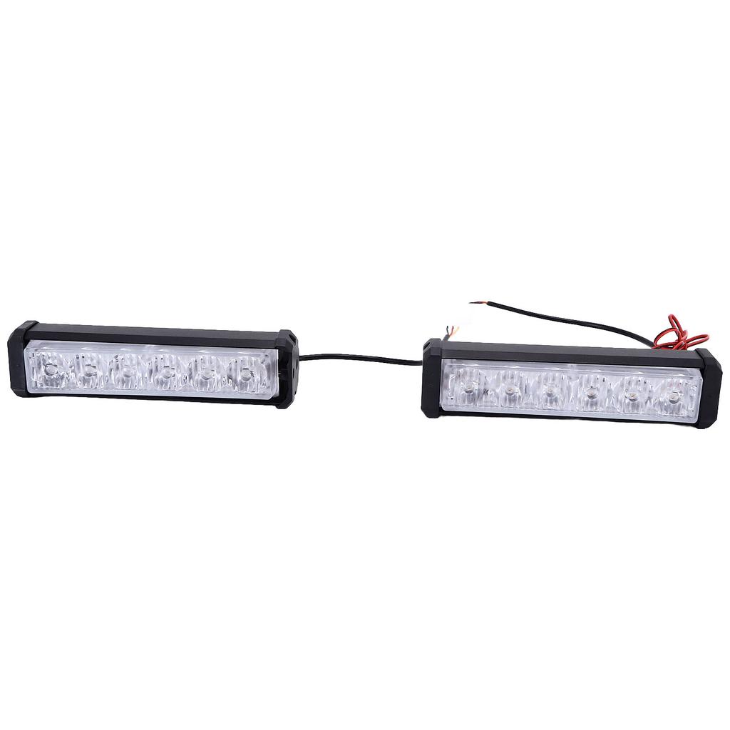 2PCS COB Warning Strobe Flash Light 6LEDs Red Blue White Lighting Universal for Motorcycles ATVs Trucks DC12V‑24V