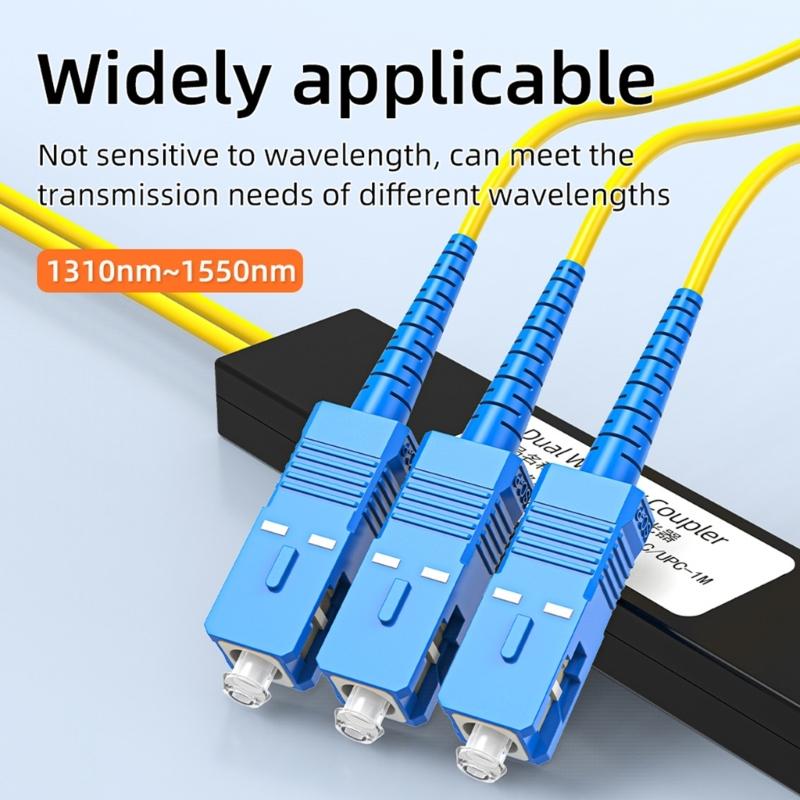 High Performances 1 In 2 Out Opticals Splitter Single Mode G657A1 Fiber For FTTH Applications 1310-1550nm Wavelength