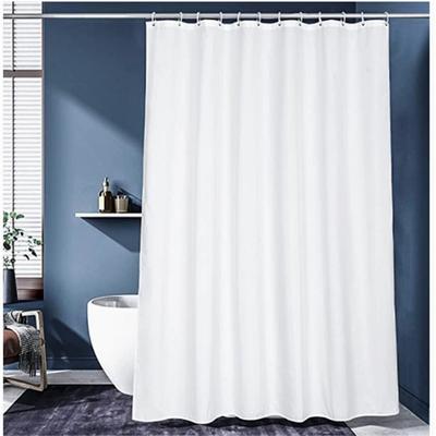 Waterproof Thickened Bath Curtains Machine Washable Solid Color Shower Curtain With Plastic Rings
