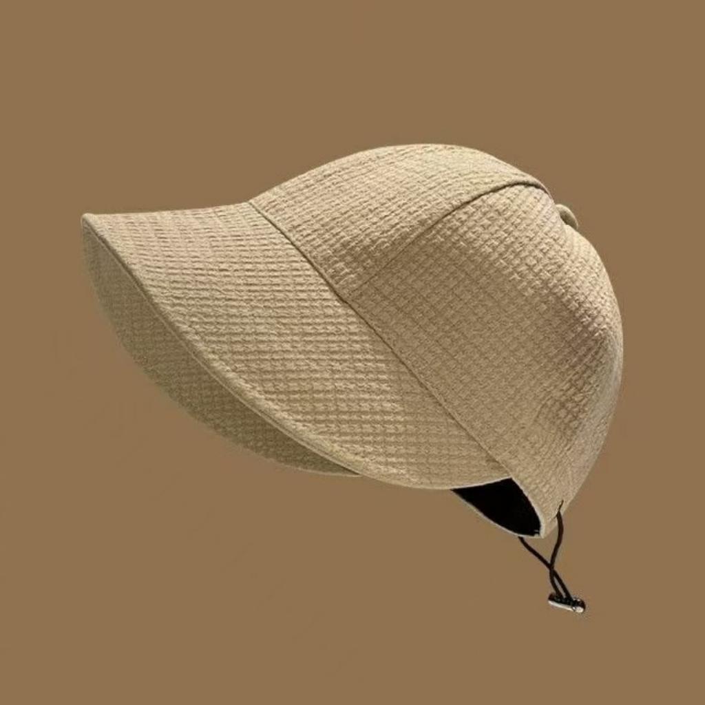 Summer Sun Hat Foldable Wide Brim Women Bucket Hat Adjustable Outdoor Beach Panama Caps Ponytail Fisherman Cap