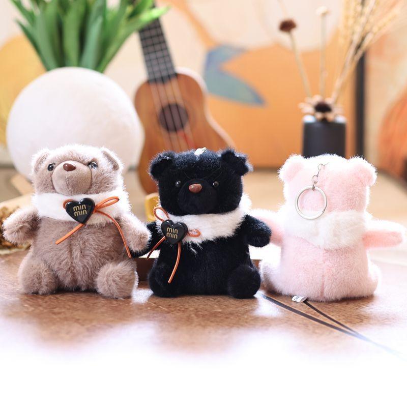 Plush Bear Keychain Soft Short Pile Toy For Kids And Collectors