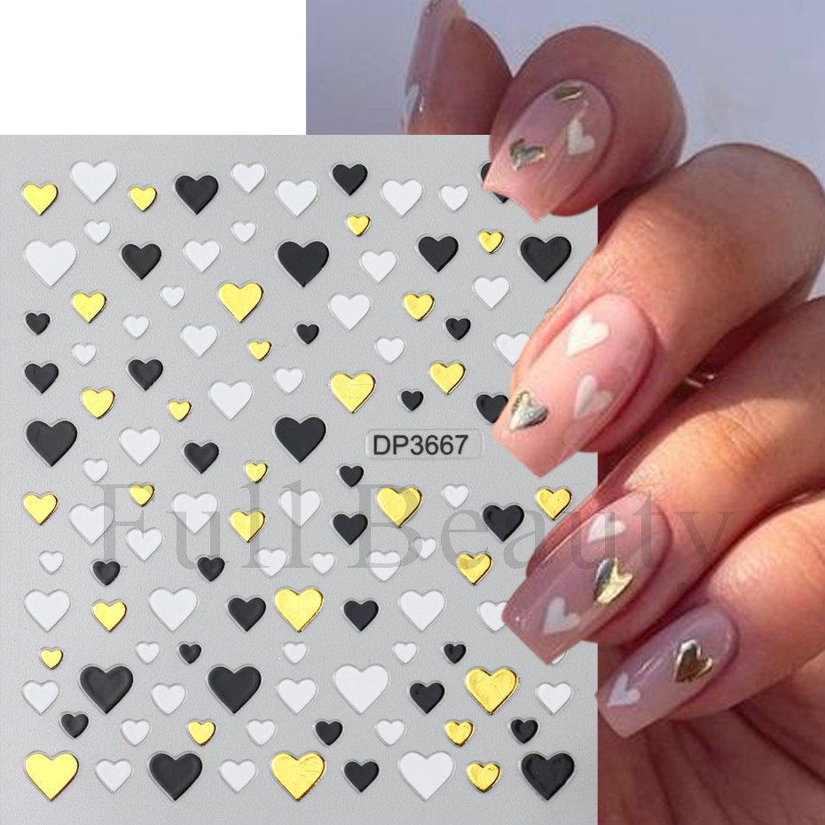 Nail Art Sticker, Star Love Mango Star Dot Gold And Silver Adhesive Nail Sticker.