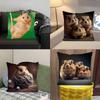 Cute Hamster Pillow Case Removable Washable Cushion Cover – All-Season Soft Linen