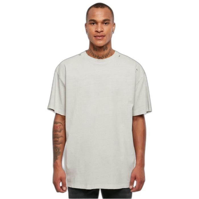T-shirt Urban Classics Oversized Distressed - gris clair - M