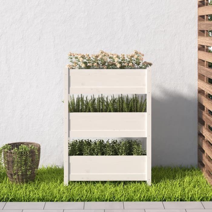 VidaXL Planter White 77x25x104.5 Cm Solid Pine Wood 823935