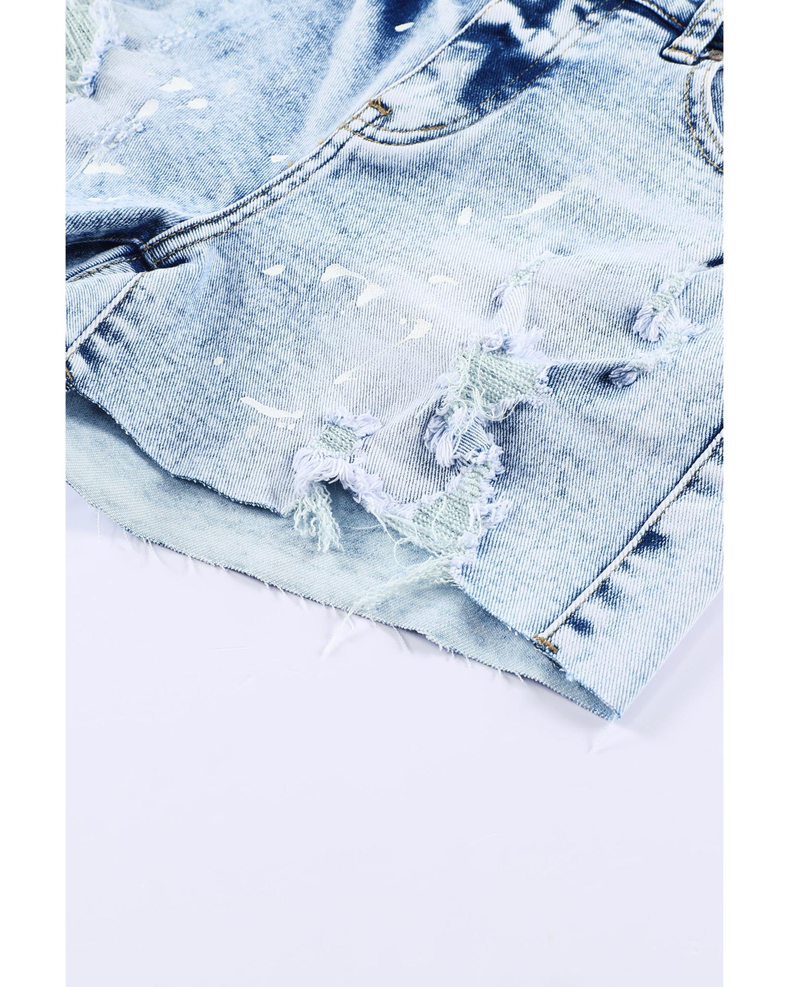

Azura Exchange Bleached Denim Shorts 12 US небесно-голубой