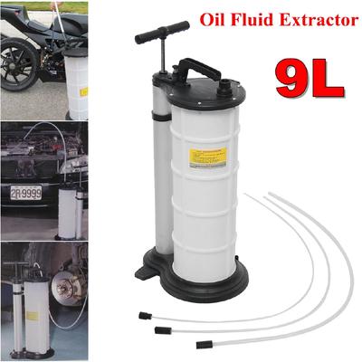 9L Vacuum Oil Fluid Extractor Pump Petrol Fluid Transfer Engine Motorbike Car Oil Manual Suction Pump Black&White 31x25x65cm