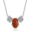 Natural Elegant Crystal Necklace For Women With Geometric Design And Titanium Steel Charm