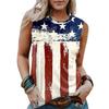 Women's Summer Tank Tops Casual Fashion Sleeveless Tank Top Oversized American Flag Print Tops Patriotic Independence Day Memorial Day