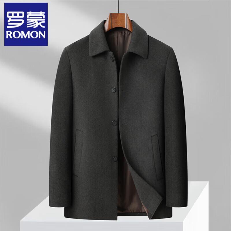 Romon Men s Luxury Wool-Silk Blend Detachable Liner Coat M