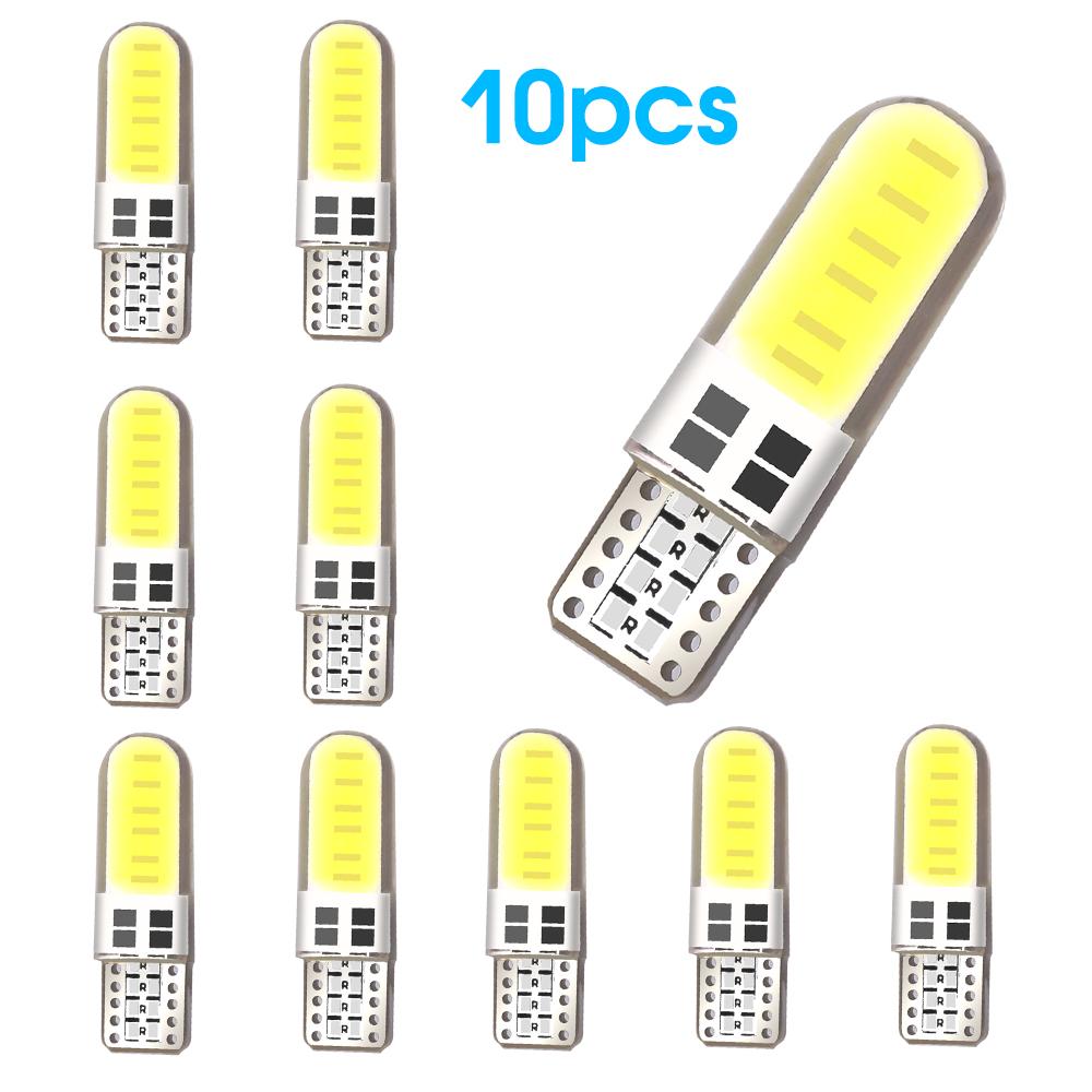 10 Pcs Car Clearance Lights T10 COB 4 6 12 Smd Led Auto Interior Bulbs Canbus White 5730 LED 12V Car Side Wedge Lamp Bulb