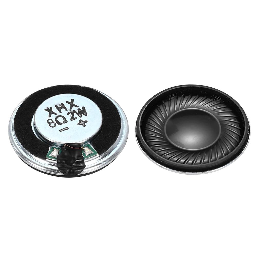 Uxcell 10pcs 2W 8 Ohm Small Speakers with Metal Shell Round Internal Micro Magnet Speakers for and Advertising Devices DVD, EVD, Multimedia, Mobile,