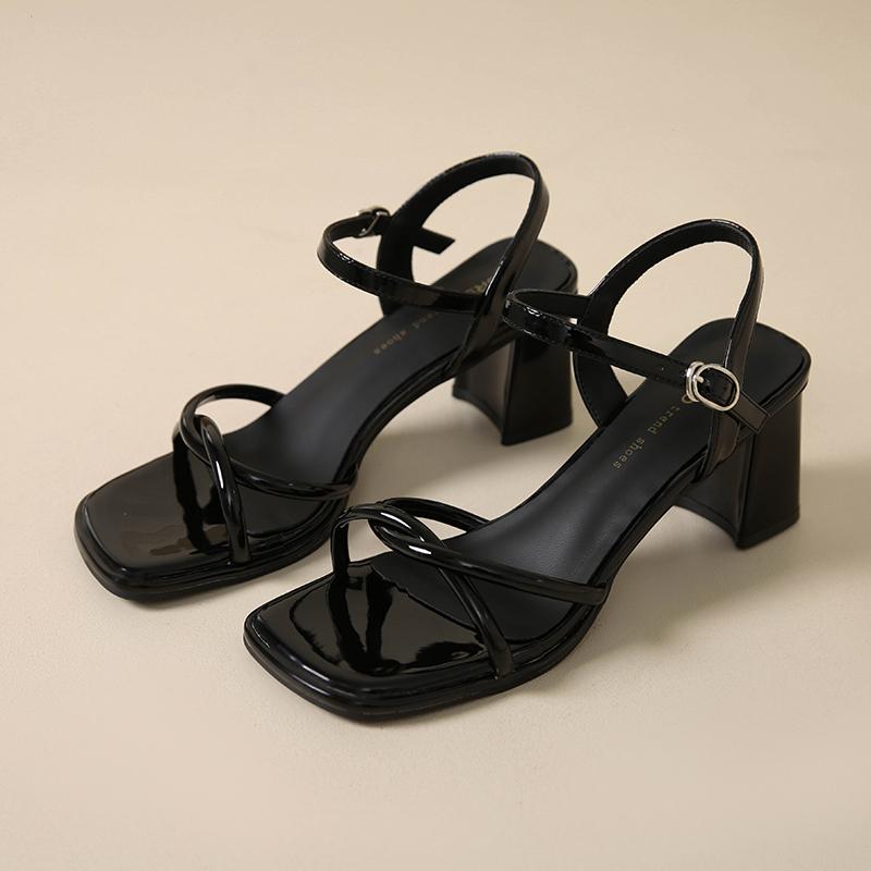 Summer Square Toe Women Silvery Sandals Fashion Ladies Outdoor Dress High Heel Gladiator Sandalias