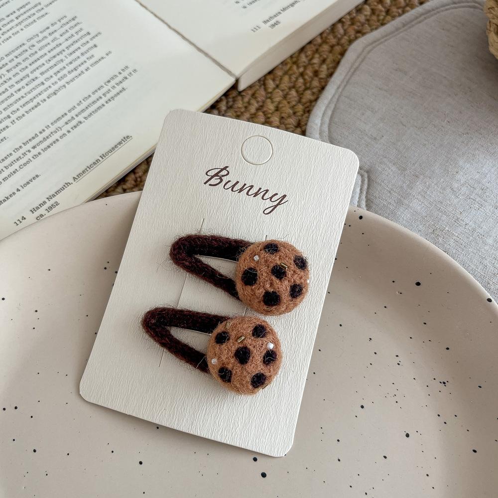Wool Felt Cartoon Bread Slices Biscuits BB Clip Cute Bangs Side Clip Hairpin Funny Hair Clip Children's Hair Accessories
