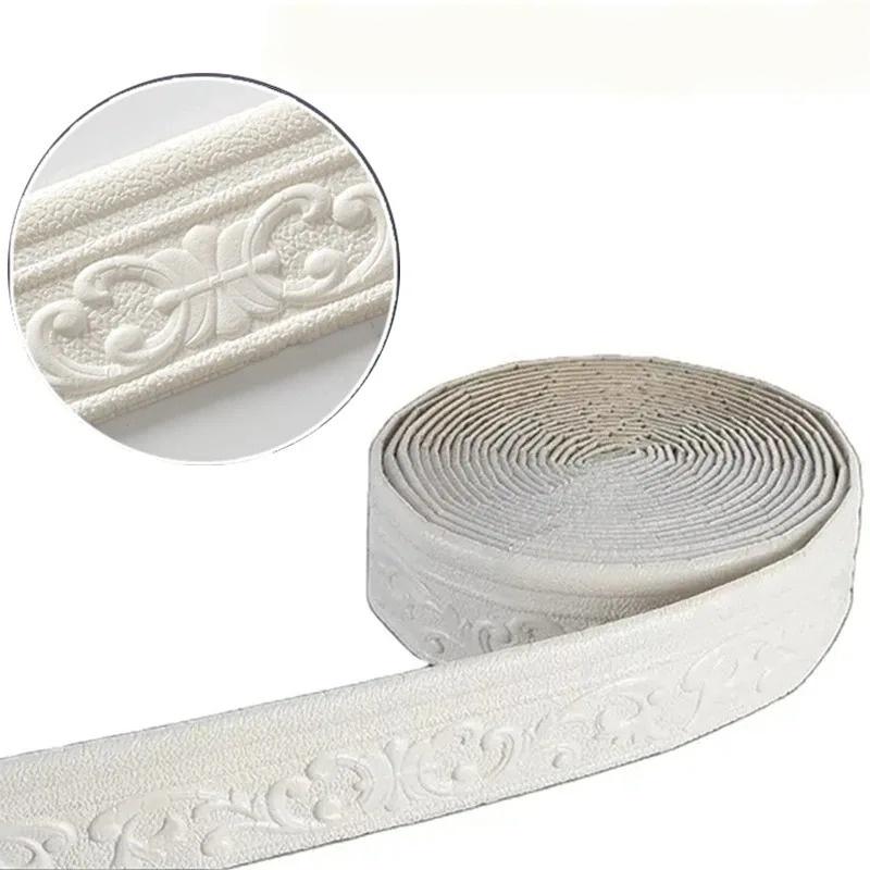 1PC 2.3m/Roll Crown Molding Peel and Stick Flexible Foam Trim Fade Color Self Adhesive Wallpaper Border 3D Sticky Decorative