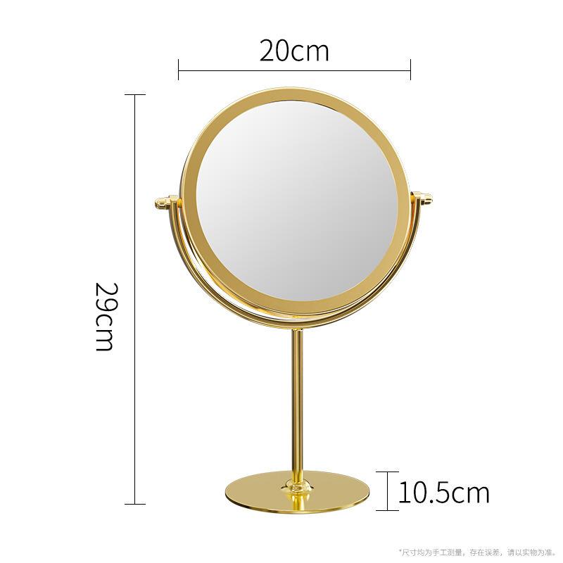 Desktop Makeup Mirror with 2X/3X Magnification, Rotating Folding Design, Stainless Steel Frame, for Dorm, Travel, Home Use, Round 10 Inch, Black
