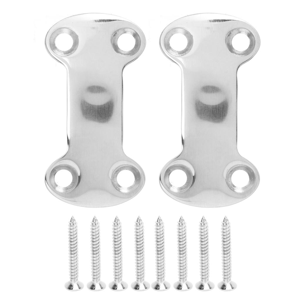 2 Pcs Stainless Steel Webbing Fixing Plate Good Fixation Rustproof Hardware Accessories with 8 Screws for Small Yachts