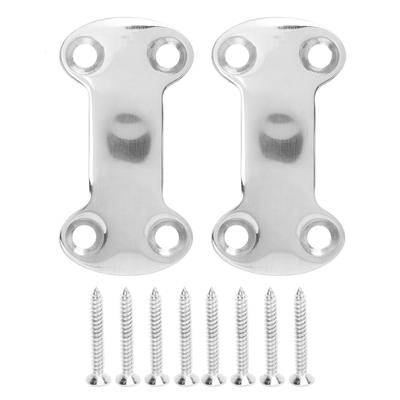 2 Stück Edelstahl Gurtband Befestigungsplatte Gute Fixierung Rostfreie Hardware-Zubehörteile mit 8 Schrauben für kleine Yachten
