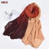 Autumn and Winter New High Quality Balinese Yarn Twill Wrinkled Long Scarf Breathable Pleated Wrapped Shawl