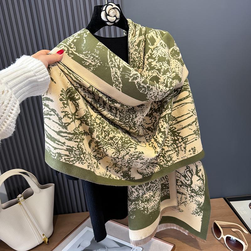 Imitation Cashmere Long Scarf Scarf Women'S Winter High-End Temperament Neck Protection And Shawl Women