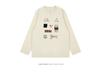 Unisex Korean Style Long Sleeve Cotton T-Shirt with Original Funny Print for Autumn/Winter
