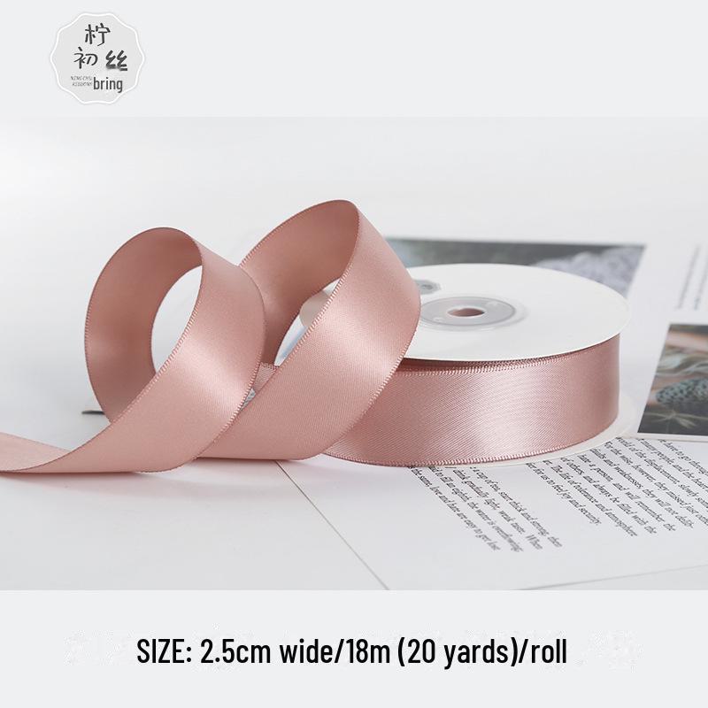 

2,5 см зашифрованная двухсторонняя полиэстеровая лента для свадебных бантов и высококачественной упаковки подарков