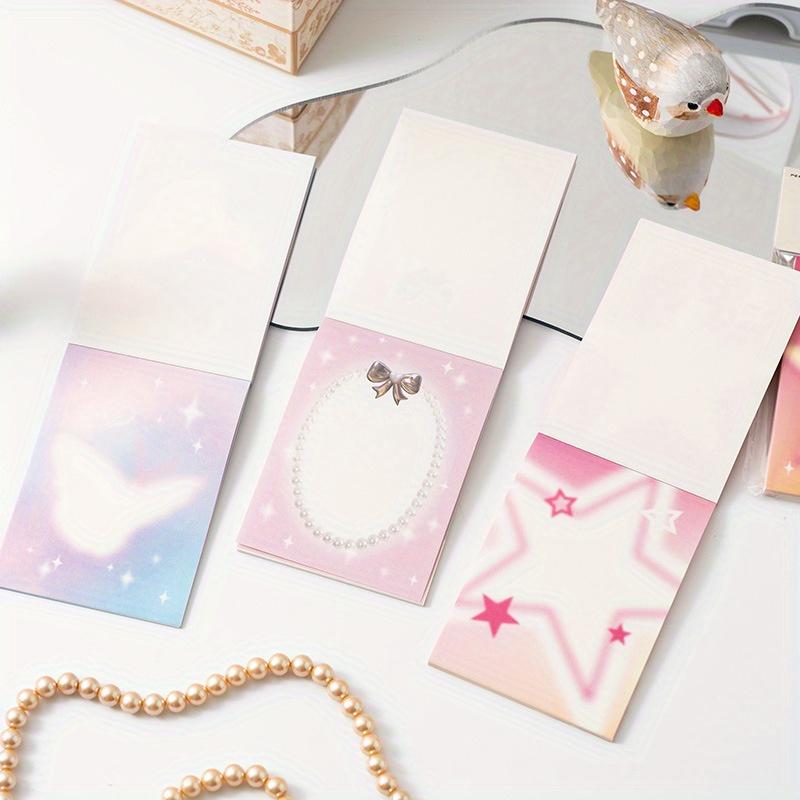 200Sheets/4Packs Star Butterfly Pattern Sticky Notes, Creative Multi-Purpose Square Notes, Easy to Apply and Write