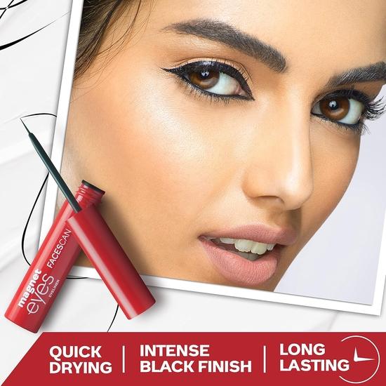 FACES CANADA Magneteyes Eyeliner - Black, 3.5ml | Intense Matte Finish | Quick Drying | 24HR Long Lasting | Fine Tip For Precise Smooth Application