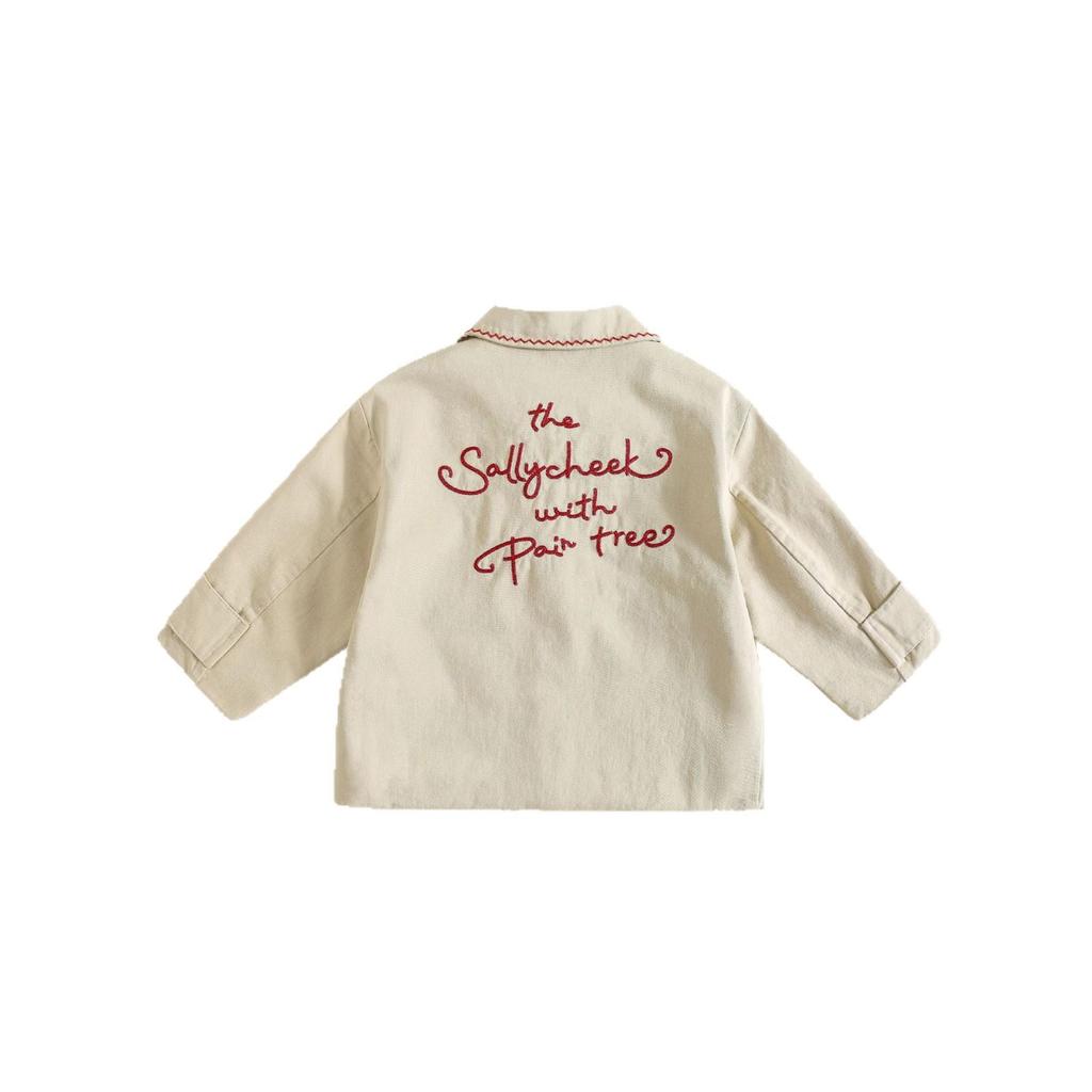 Płaszcz trenczowy dla dzieci na jesień 2025 w stylu koreańskim – modna, wygodna, przyjazna dla skóry odzież wierzchnia z bawełny pranej dla chłopców i dziewcząt