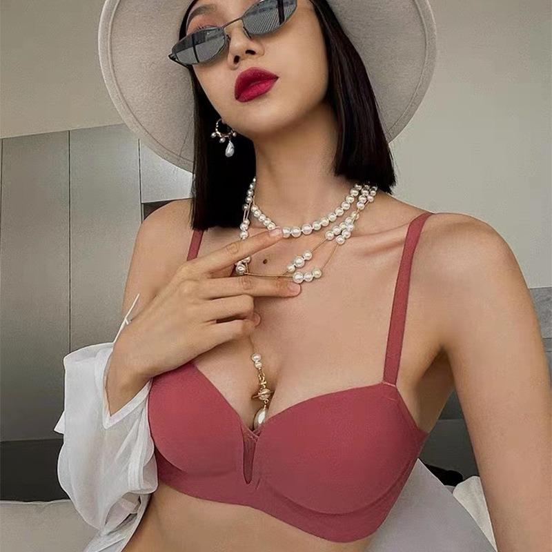 Autumn and winter bra, new collection of secondary breasts, multi-functional beauty back, jelly strip bra, seamless anti-sagging gathering underwear